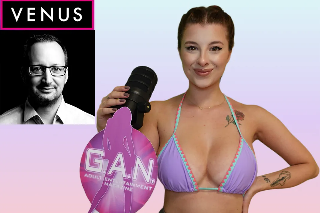 Mia Minou interviewt VENUS-Pressesprecher Walter Hasenclever vor der VENUS Berlin 2025